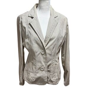 Bass Beige‎ Striped Women's Blazer